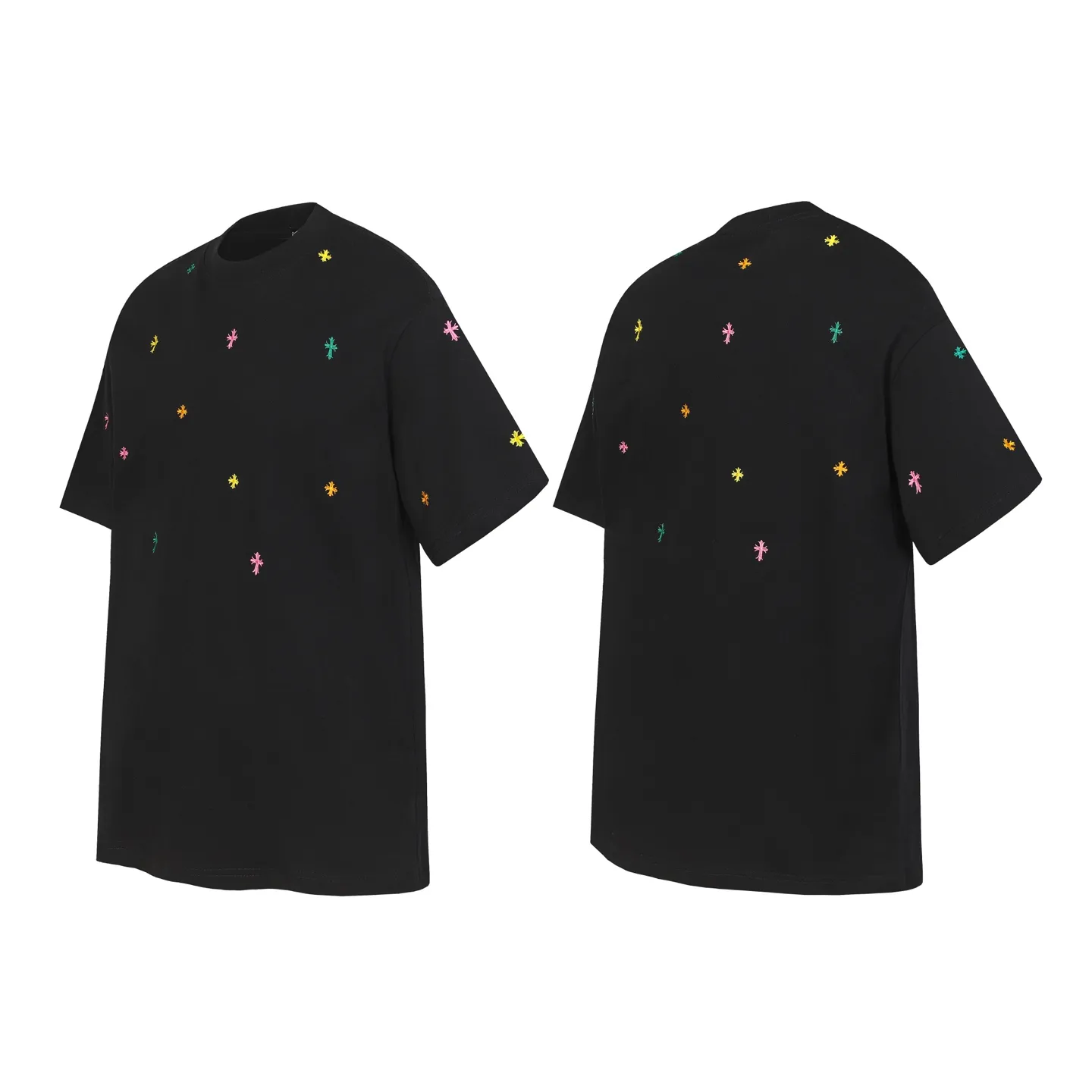 P160 Chrome Hearts CH Chrome Hearts Heavy Industry Horseshoe Sanskrit appliqué embroidered short-sleeved T-shirt. Use imported Tajima machine embroidery. Correct configuration. Black 2025 Chrome Hearts ZP packaging. 260 grams of custom-dyed double yarn cotton. Large version. Loose and stylish. Different from low version, slim and long version, upper body and hip stretch. 100% commitment: top quality. Not fast food. Highest version on the market. Top quality - different from ordinary versions on the market. If you care about quality. You must also respect the price. Absolutely zero after-sales service. The return rate so far is 0. It’s hard not to love the style. - 260g custom-dyed double yarn fabric. - Correct high-density main mark, washed tag, hand-sewn.